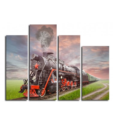 Паровоз. Retro Soviet steam locomotive