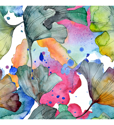 Зелено-розовый цветочный узор