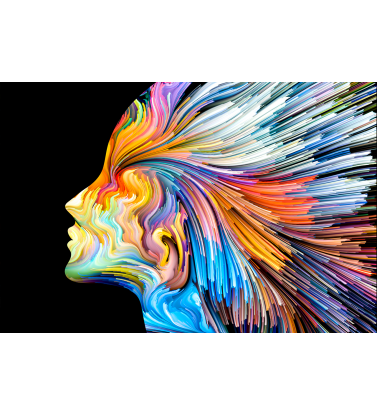 Разноцветный профиль на черном фоне