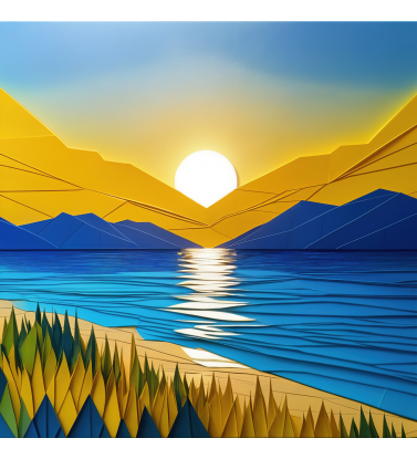 Горное озеро на восходе Горное озеро на восходе