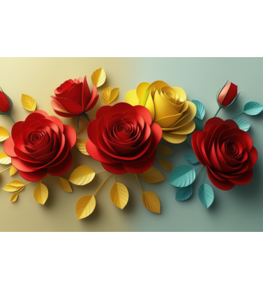 Желто-красные розы