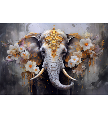 Слон с цветами