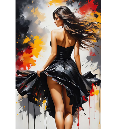 Девушка в черном платье