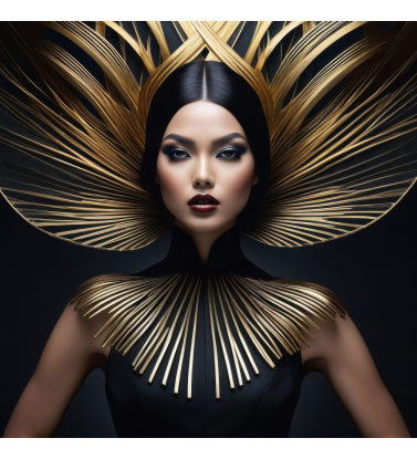 Девушка с золотистым воротником