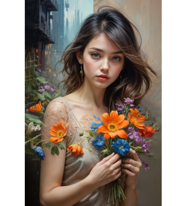 Девочка с цветами